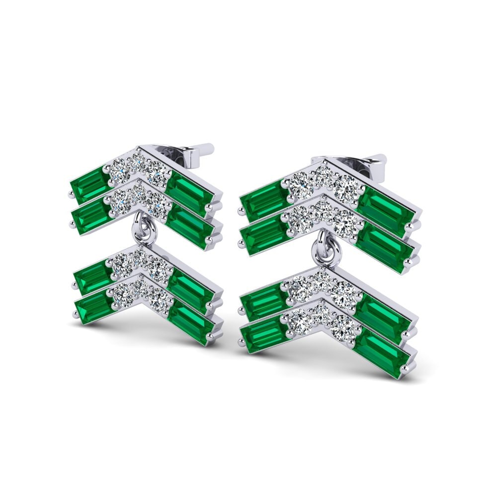 Baguette Circonita Verde Pendiente de mujer Arleen