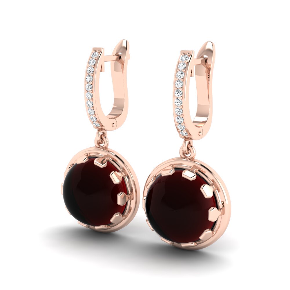 red-375 Cabochon Granada Brincos Feminino Arletha