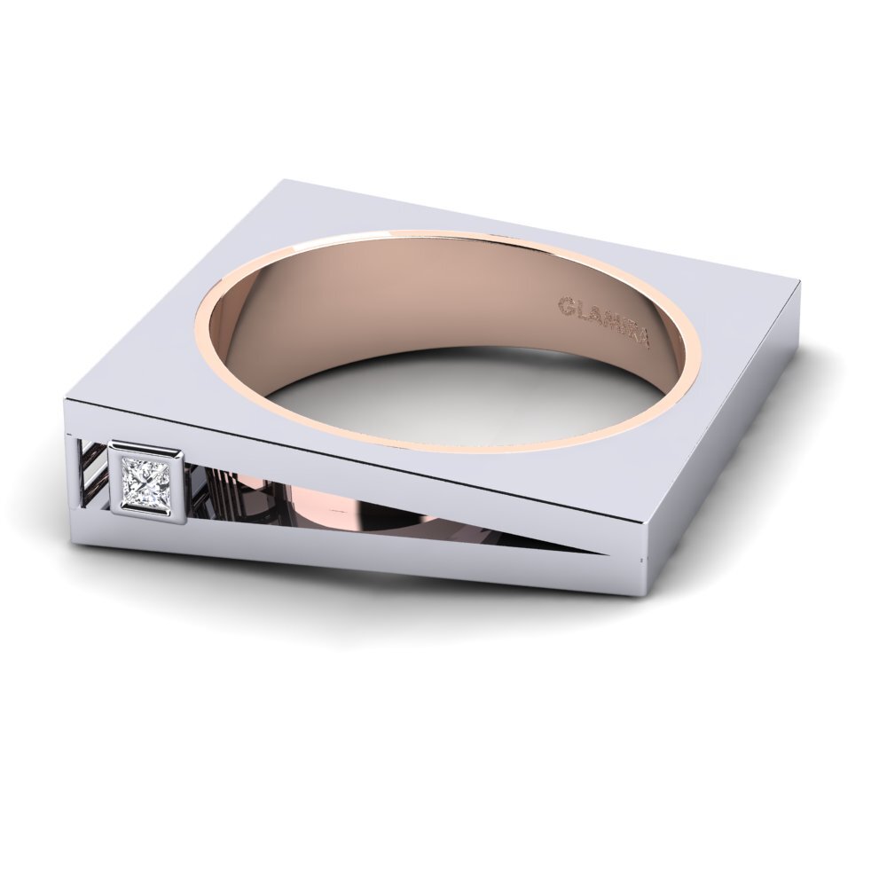 14k Oro Blanco & Rosa Princesa Anillo Arliene