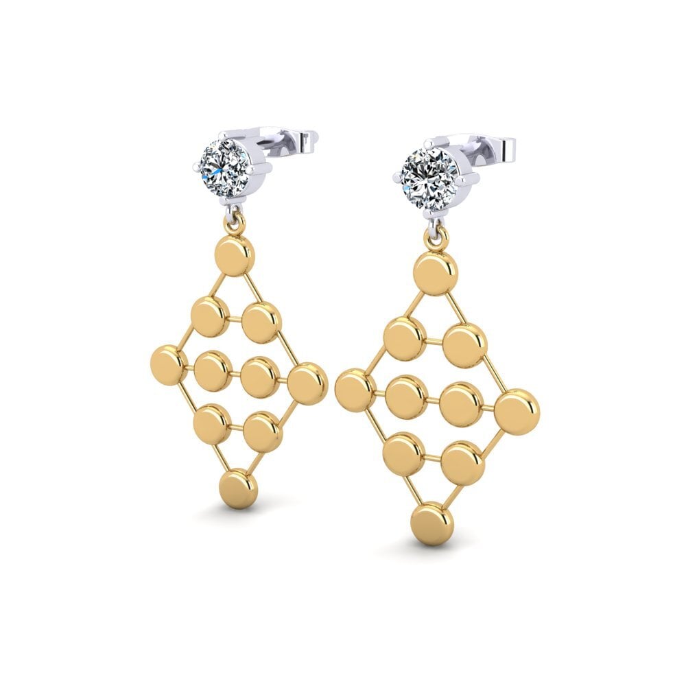 14k Oro Amarillo & Blanco Pendiente de mujer Arlines