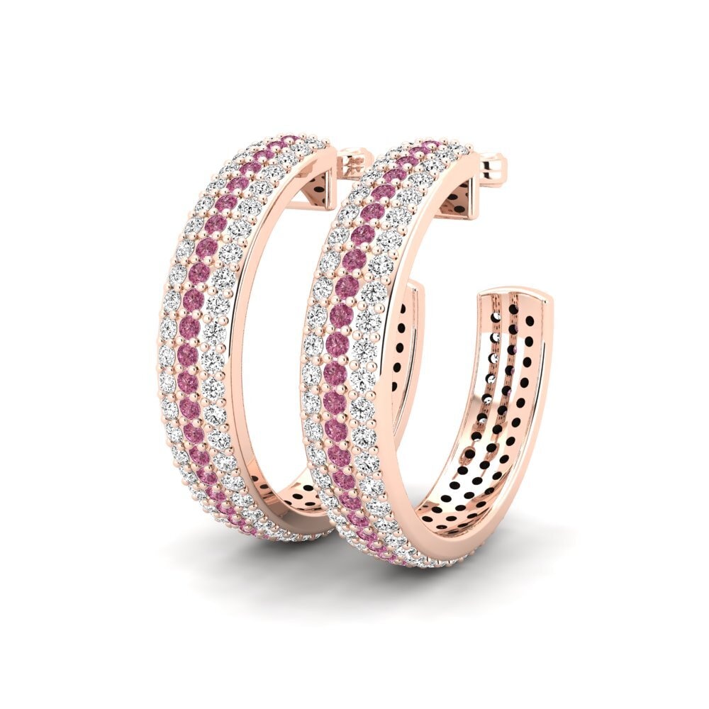 14k Oro Rosa Granate Rhodolite Pendiente de mujer Arliss