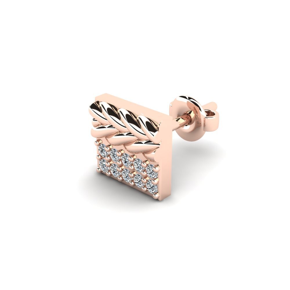 9k Oro Rosa Circonita Pendiente para hombre Armalause