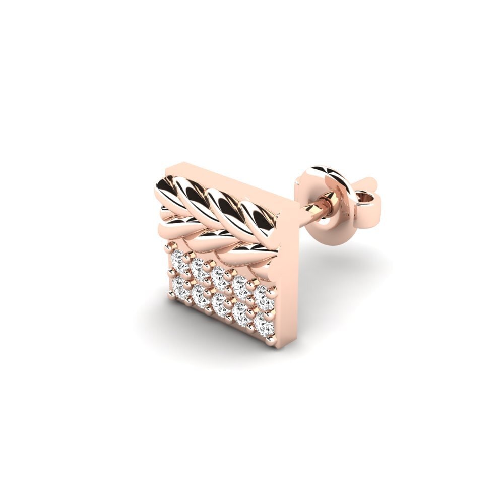 14ct Rose Gold Moissanite Men's Earring Armalause