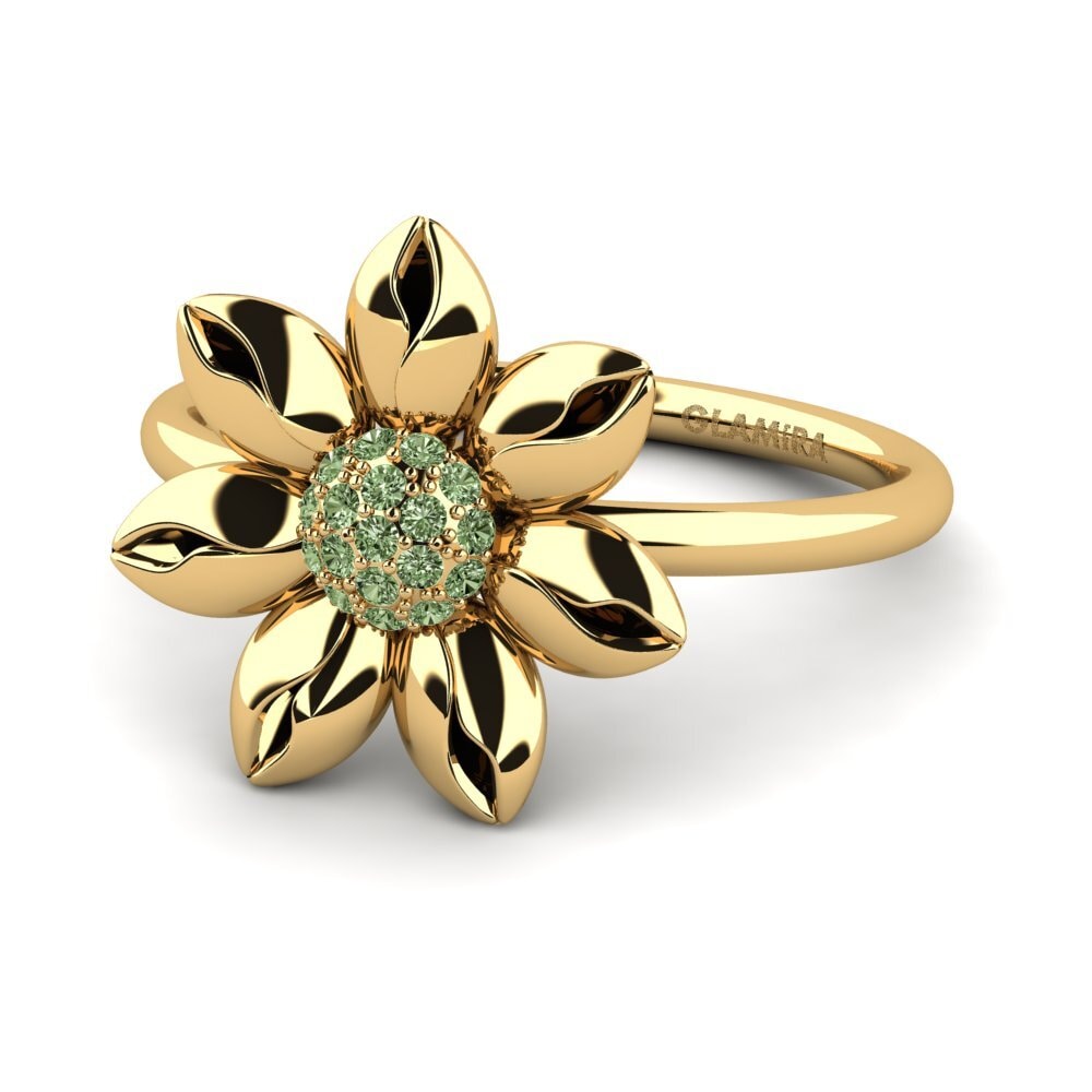 Diamante Verde Anillo Armila