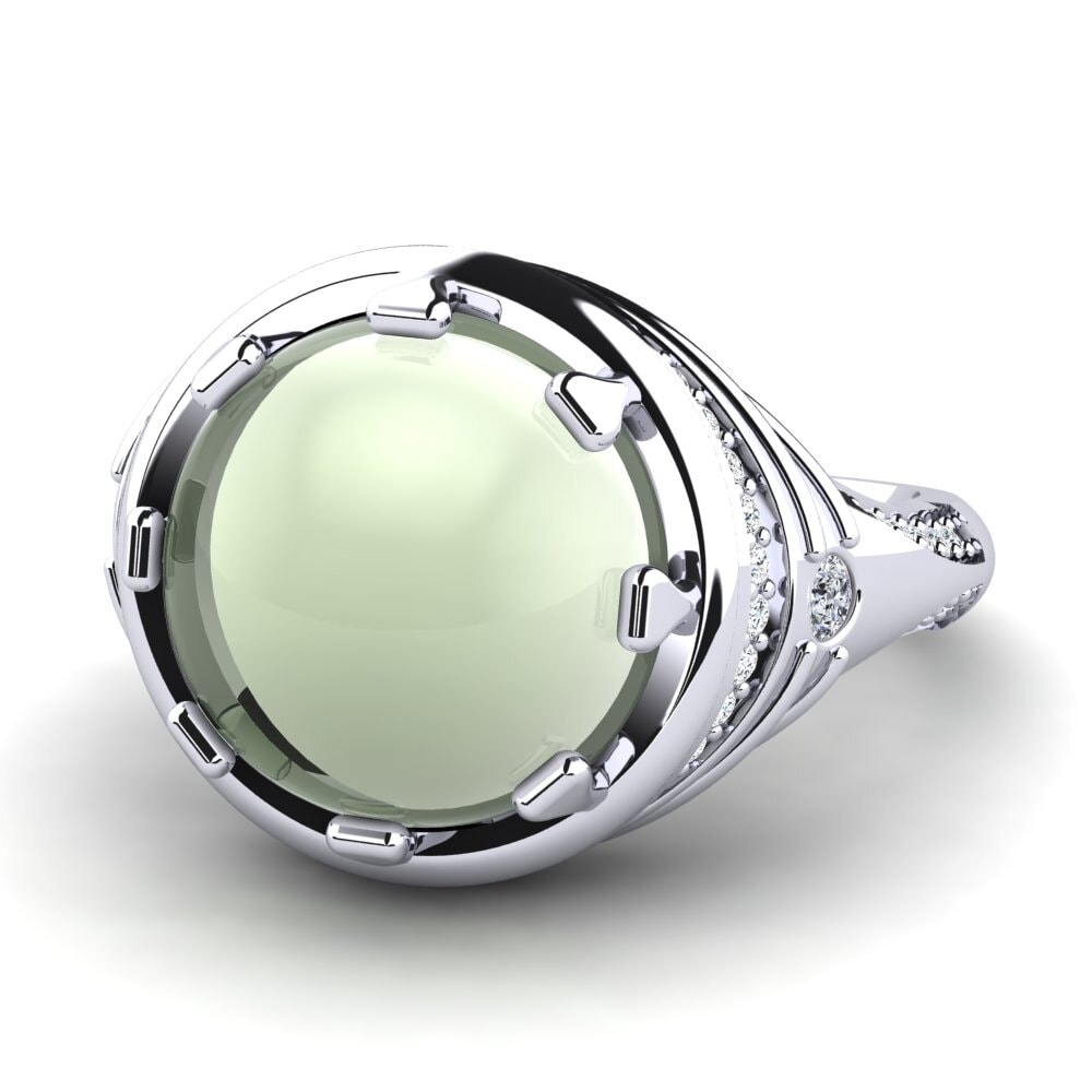 Cabochon Ametista Verde Anel Arnessa