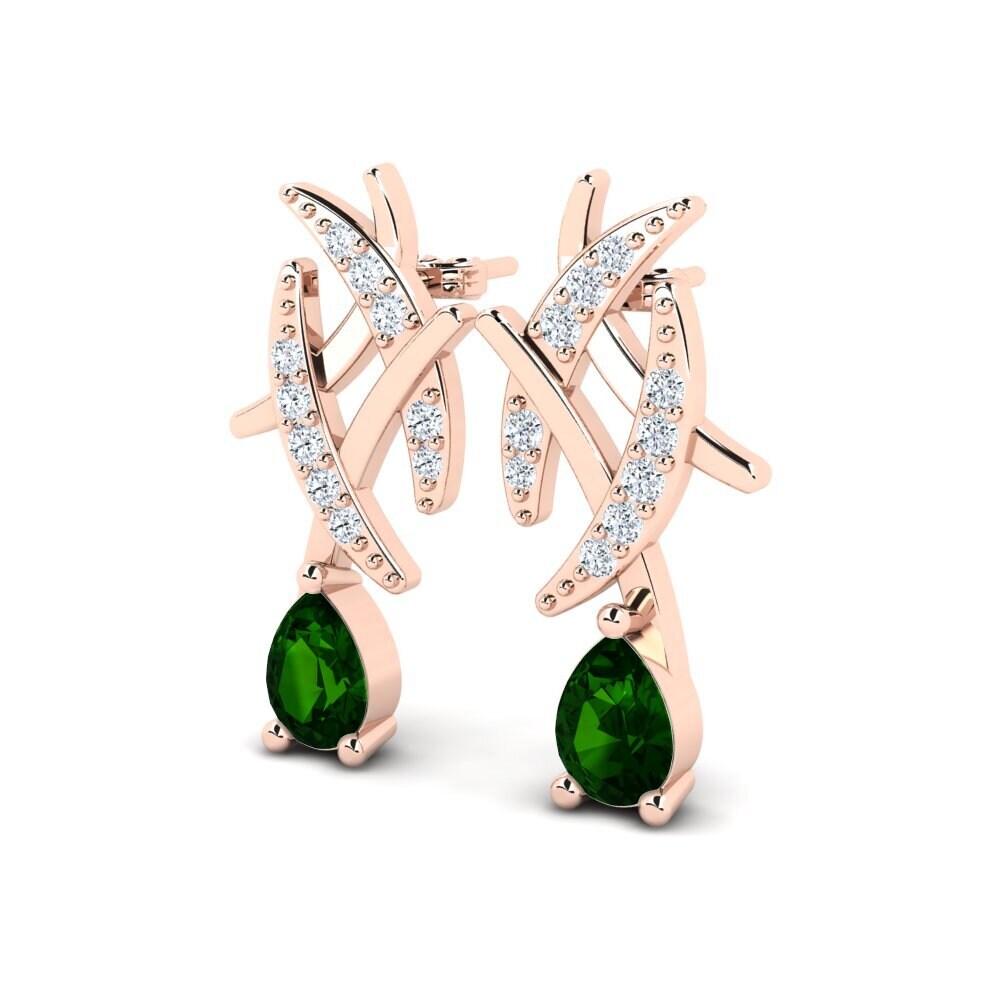 18ct Rose Gold Green Tourmaline Women's Earring Arnisa