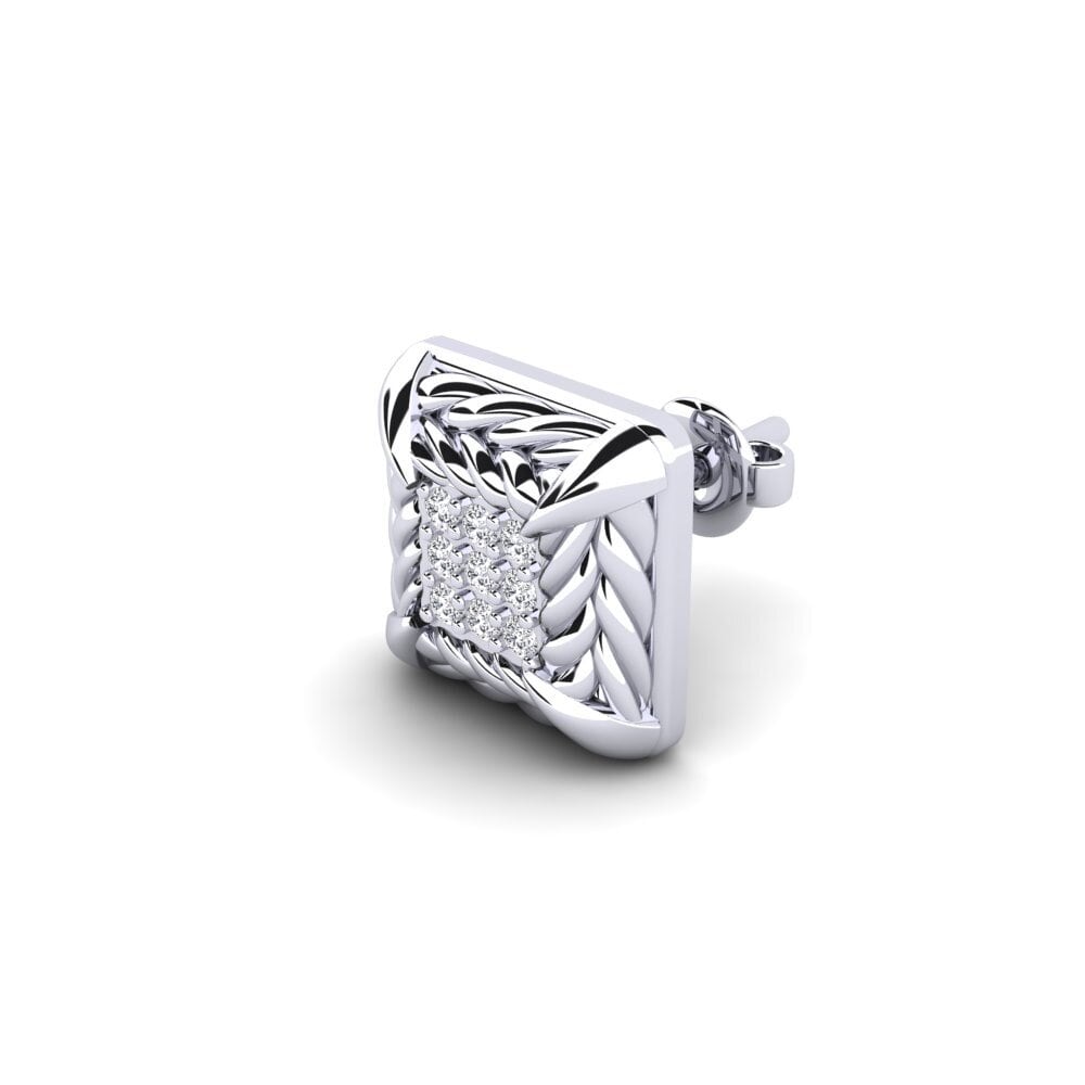 585 Bílé zlato Diamant Brilliant Pánské náušnice Arnon