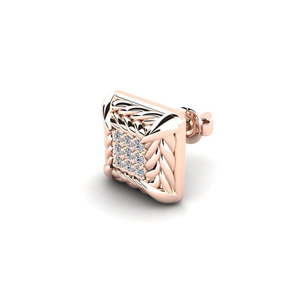 9k Oro Rosa Circonita Pendiente para hombre Arnon