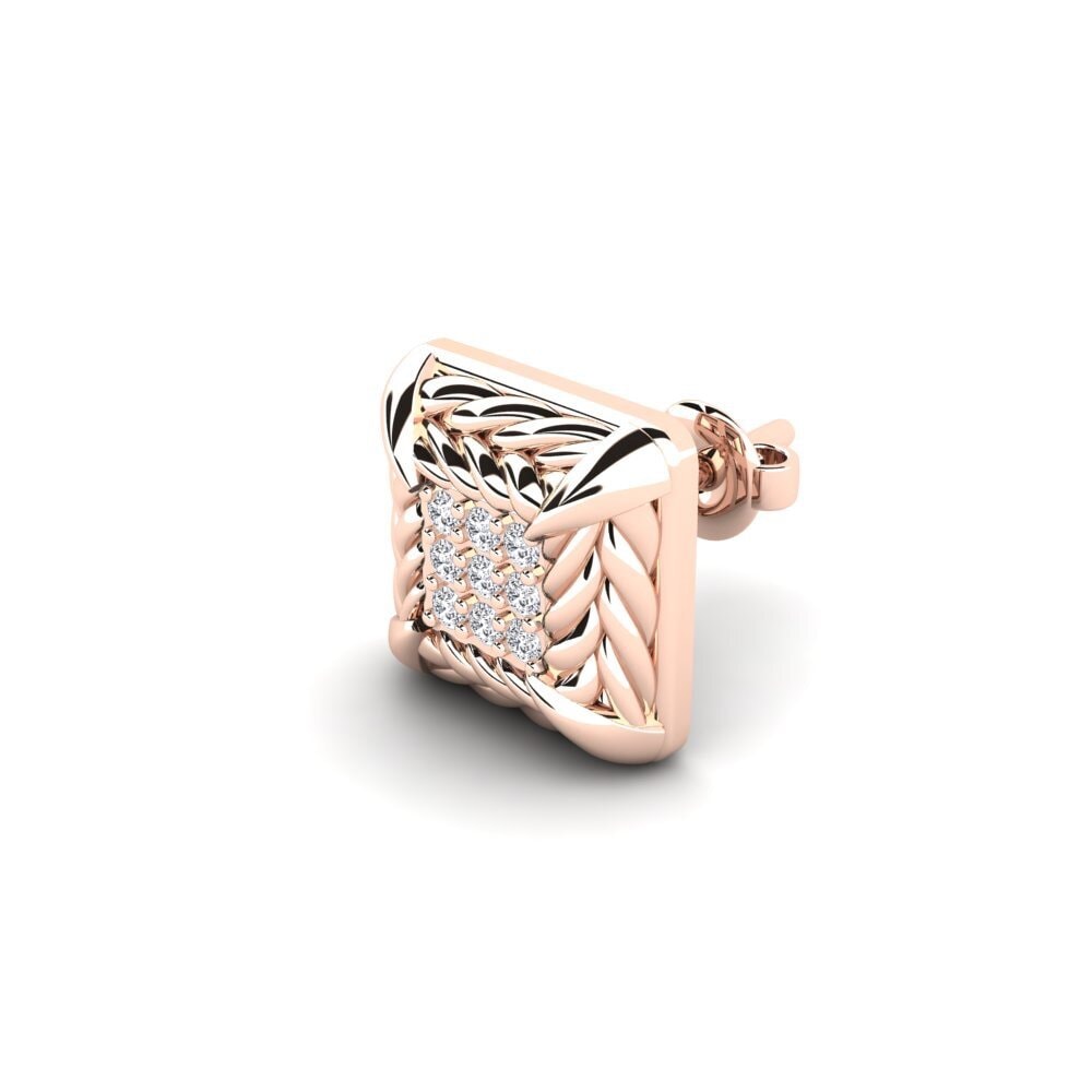14k Oro Rosa Diamante cultivado en laboratorio Pendiente para hombre Arnon