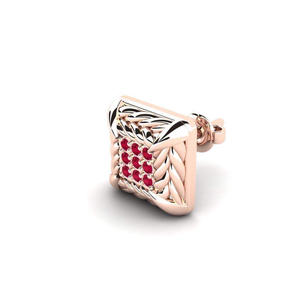18k Oro Rosa Rubí Pendiente para hombre Arnon
