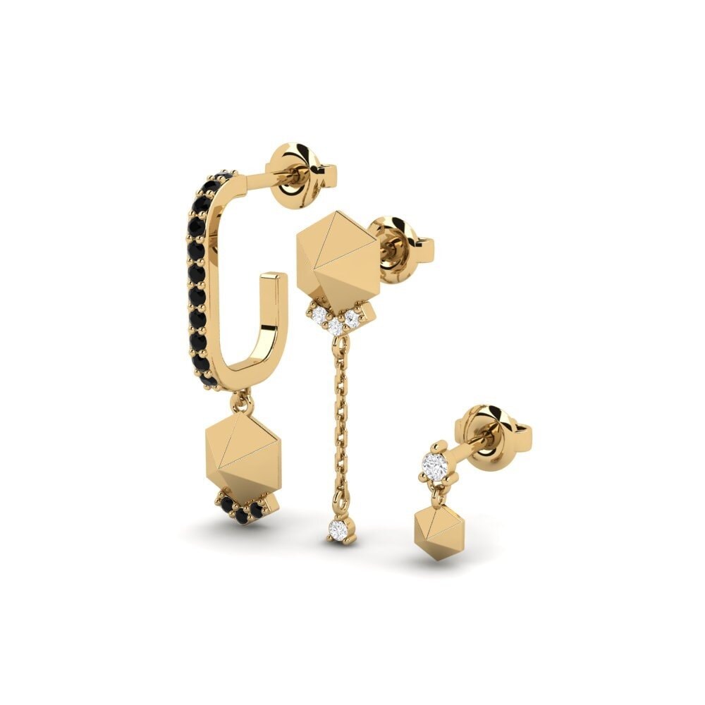 Nilam Hitam Anting-anting wanita Aroaro - SET