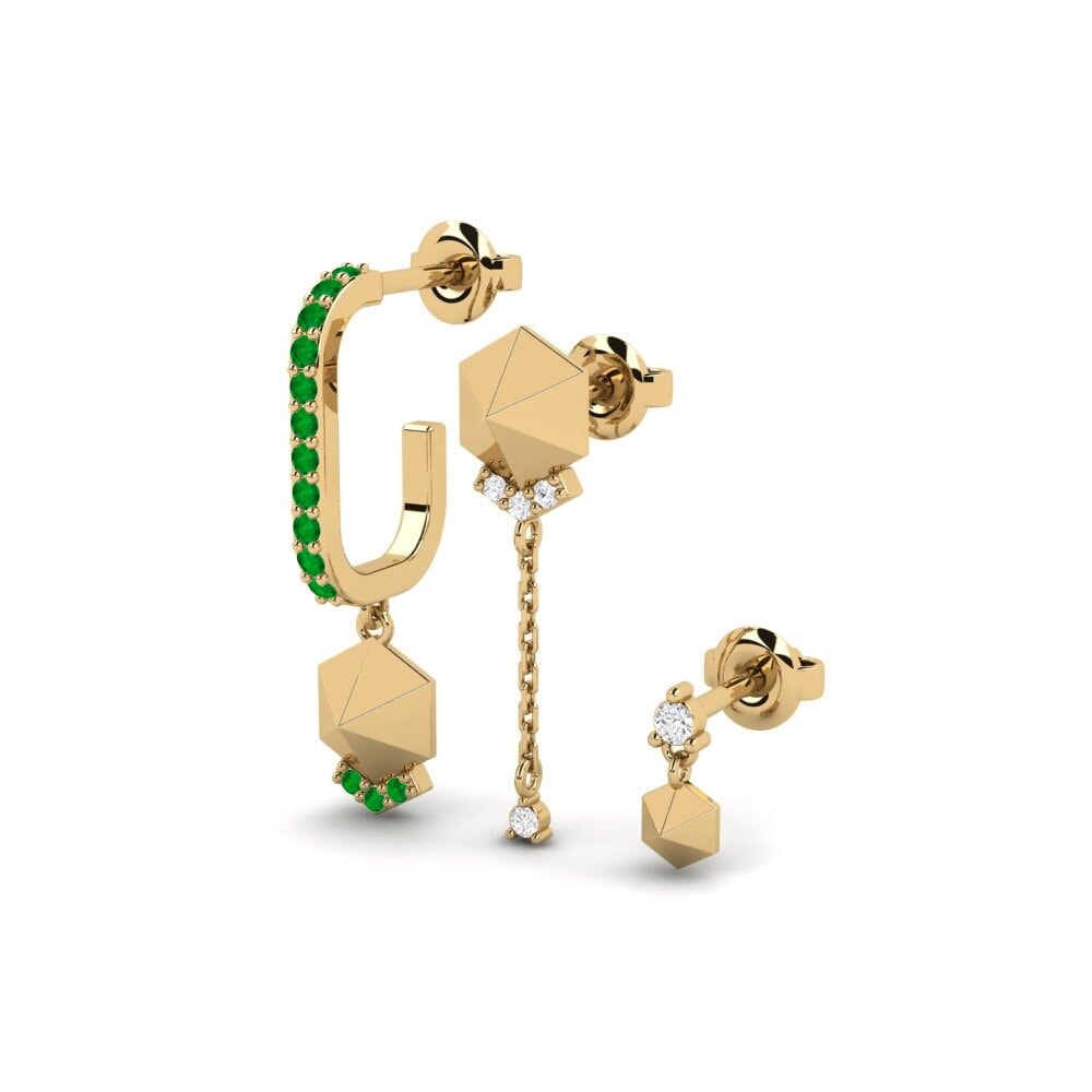 Smaragd Damen ohrring Aroaro - SET