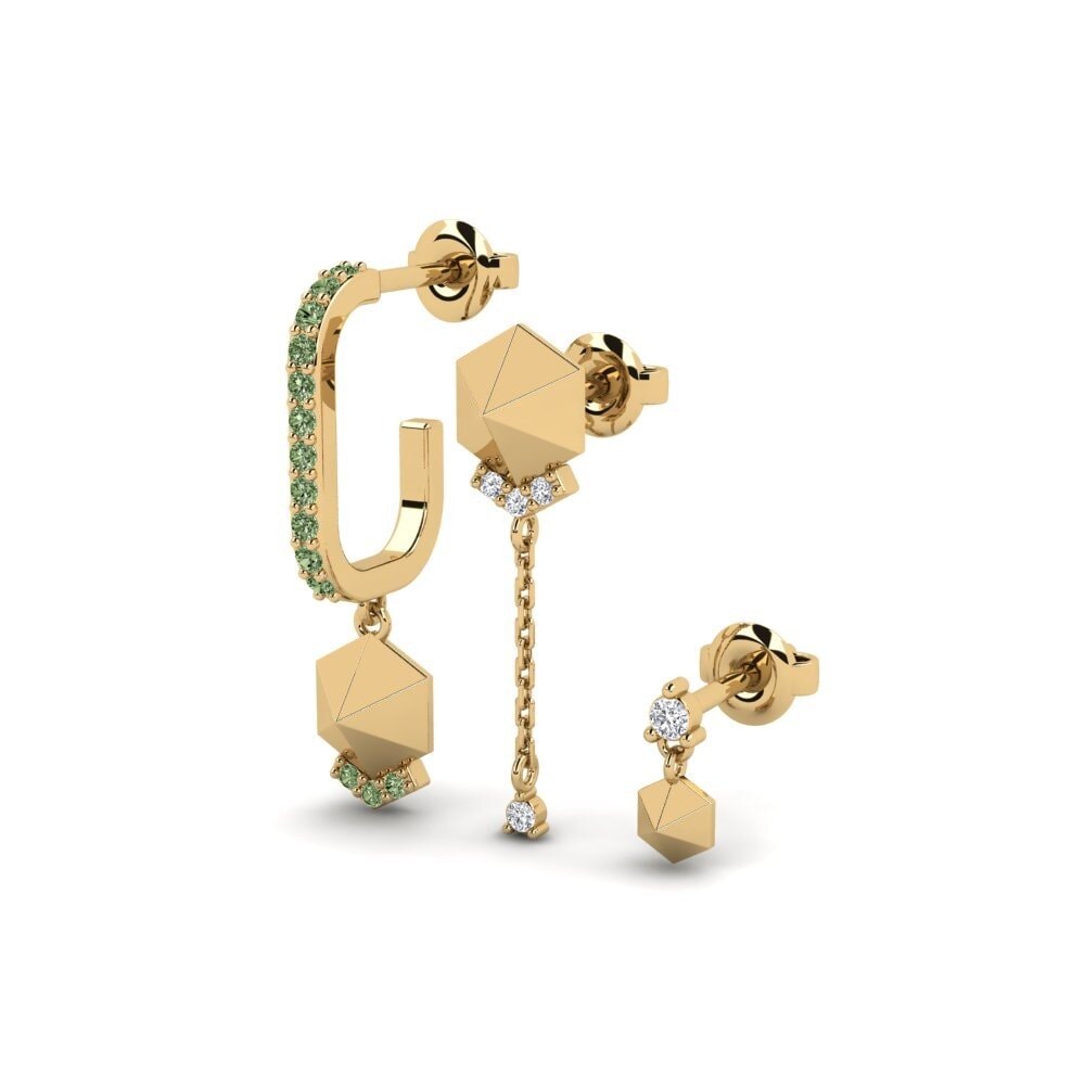 Grüner Diamant Damen ohrring Aroaro - SET