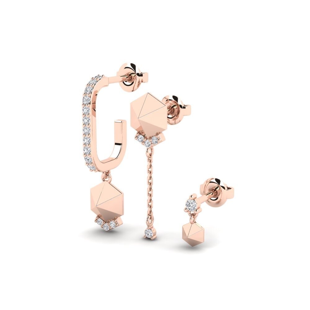 14k Oro Rosa Pendiente de mujer Aroaro - SET