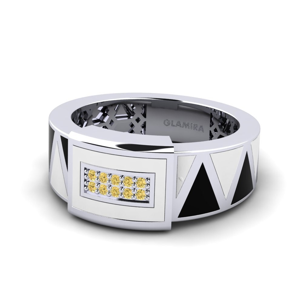 Diamante Amarillo Anillo Arqam
