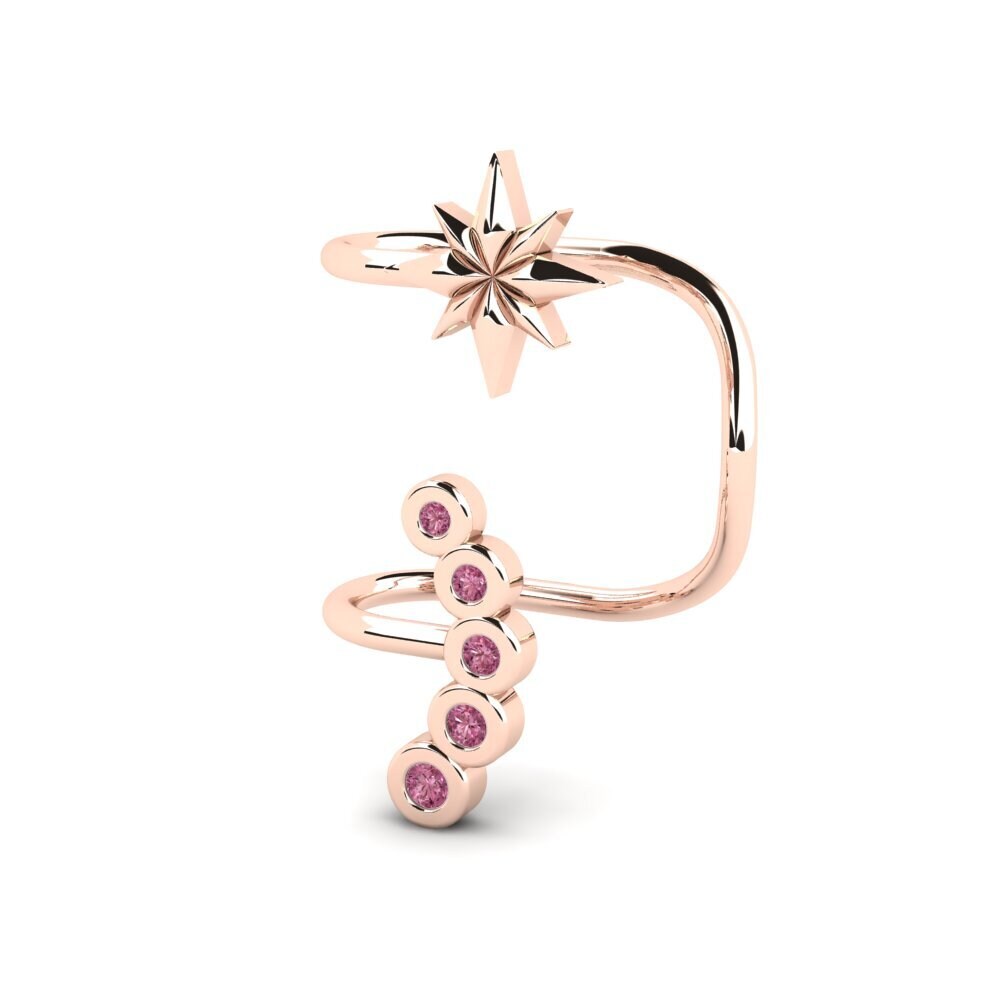14k Oro Rosa Granate Rhodolite Pendiente de mujer Arredondos