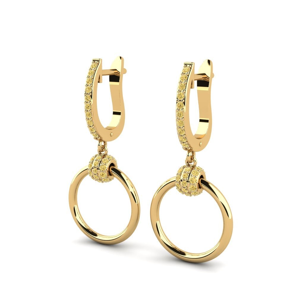 Oro Giallo 750 Diamante Giallo Orecchino da donna Arrigo