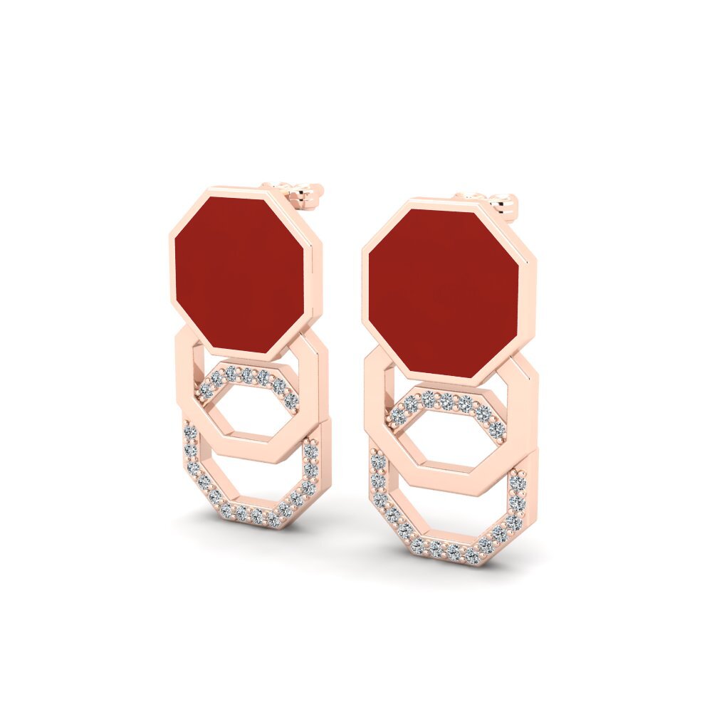 18k Oro Rosa Pendiente de mujer Arroyo