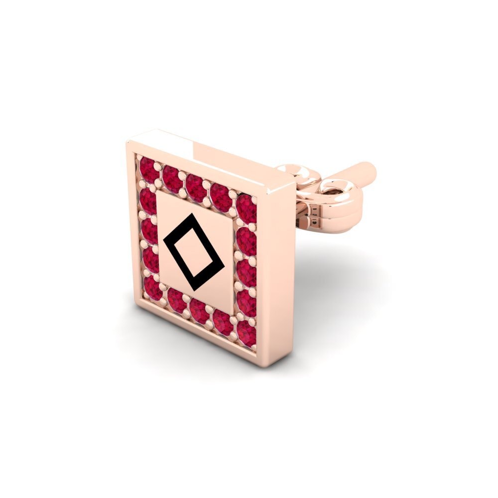 9ct Rose Gold Ruby Men's Earring Arsenal