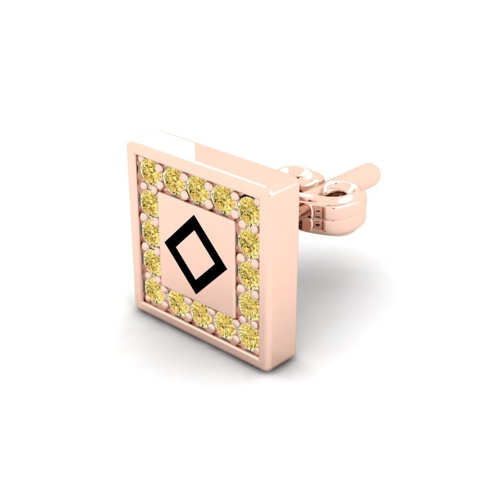 9ct Rose Gold Yellow Diamond Men's Earring Arsenal