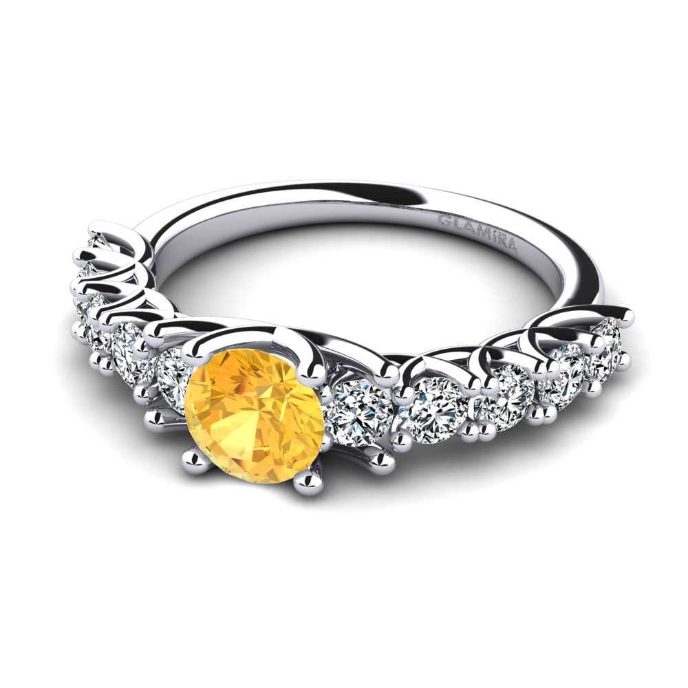 Eternity Citrine Engagement Rings