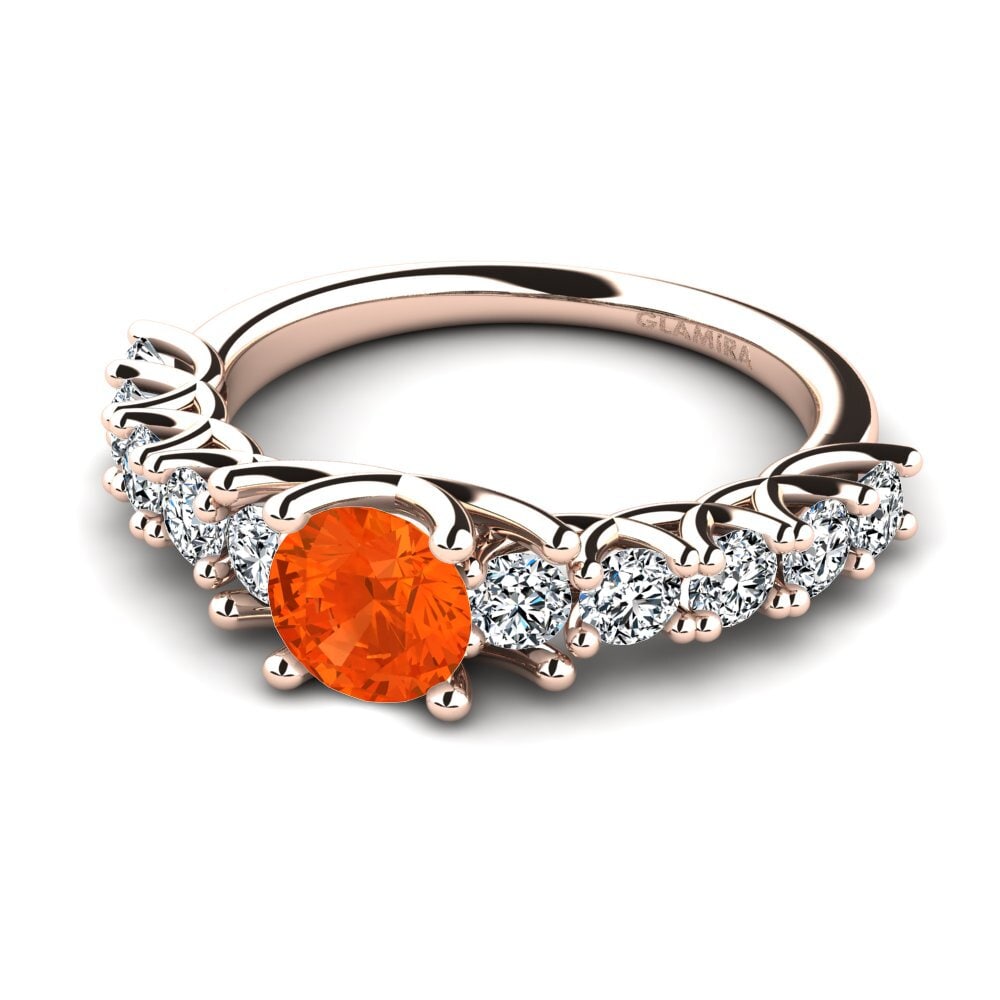 Eternity Fire-Opal 14ct Rose Gold Rings