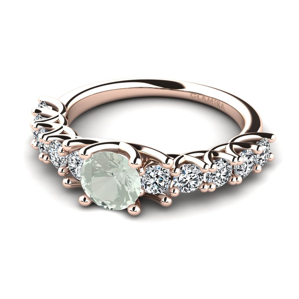 Eternity Green Amethyst 14ct Rose Gold Rings
