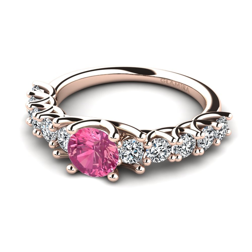 Anillos 14k Oro Rosa Turmalina rosa Eternidad