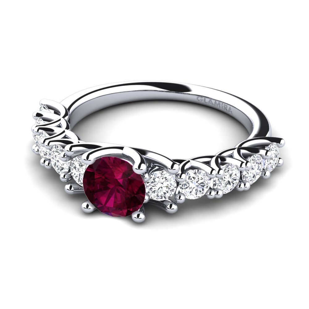 9ct White Gold Rhodolite Garnet Engagement Ring Arthalia