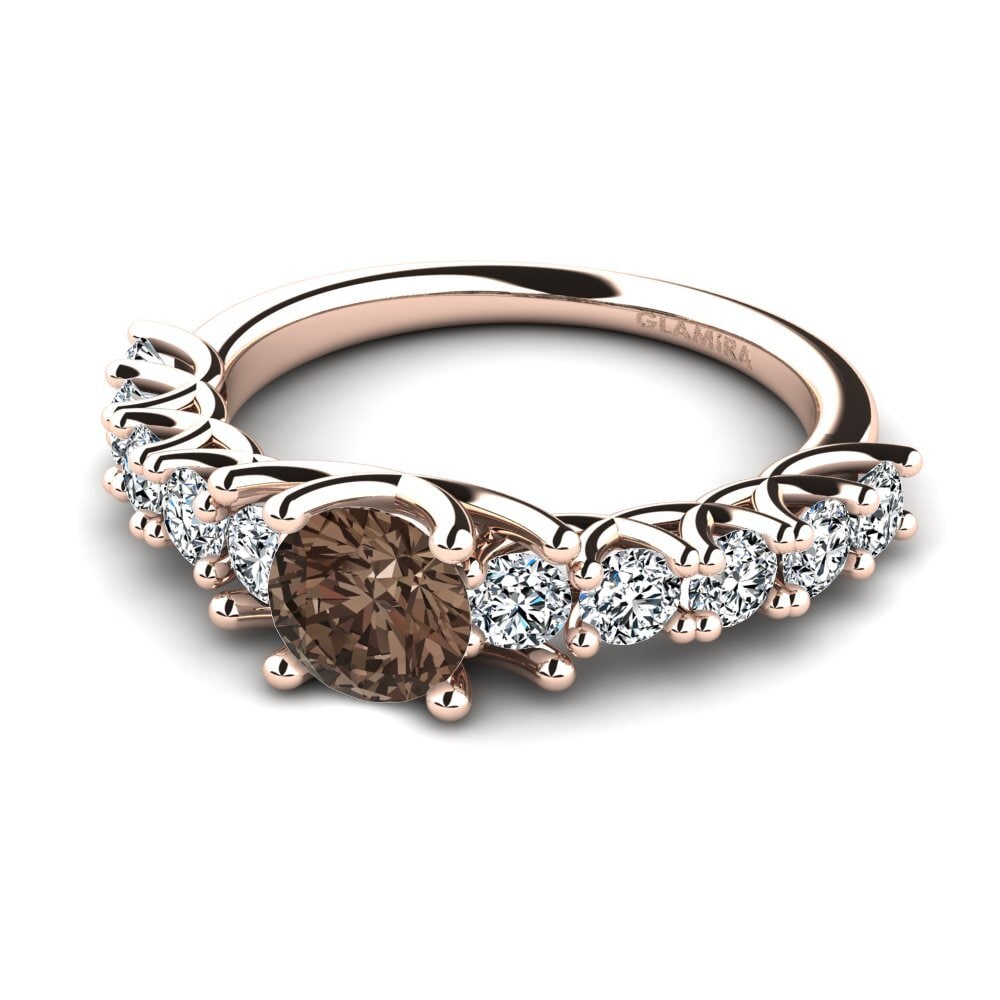 Eternity Smoky Quartz 14k Rose Gold Rings