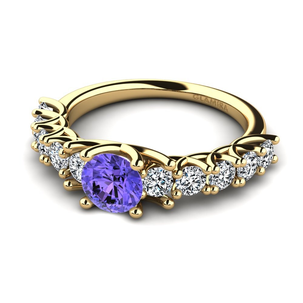 Eternity Tanzanite 14ct Yellow Gold Rings