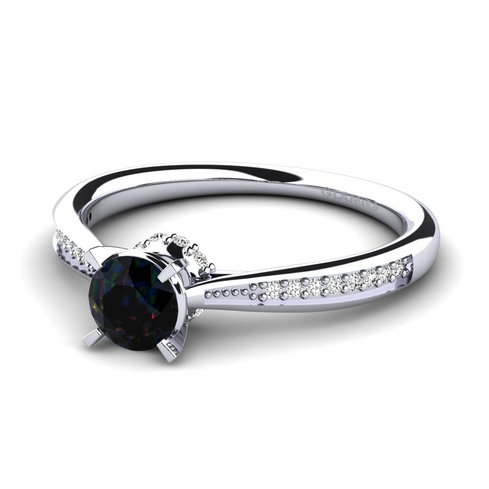 Opalo Negro Anillo de compromiso Artrina