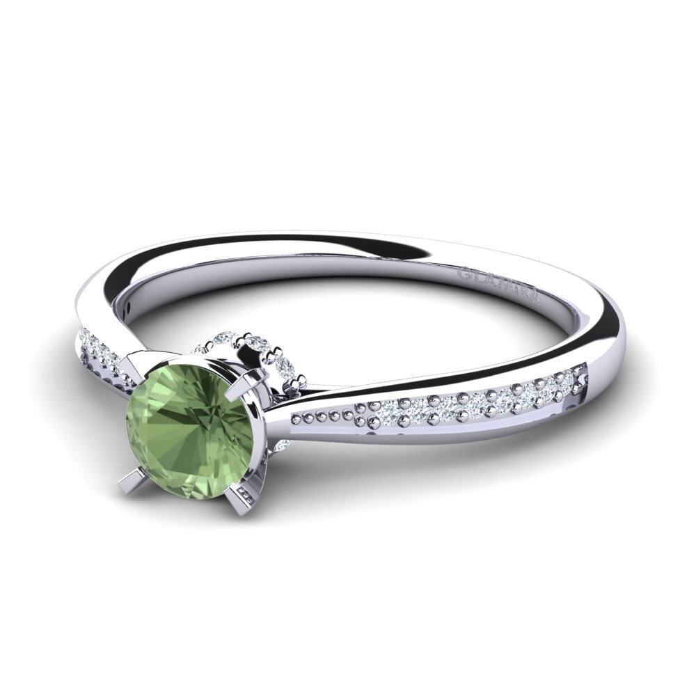 Zafiro Verde Anillo de compromiso Artrina