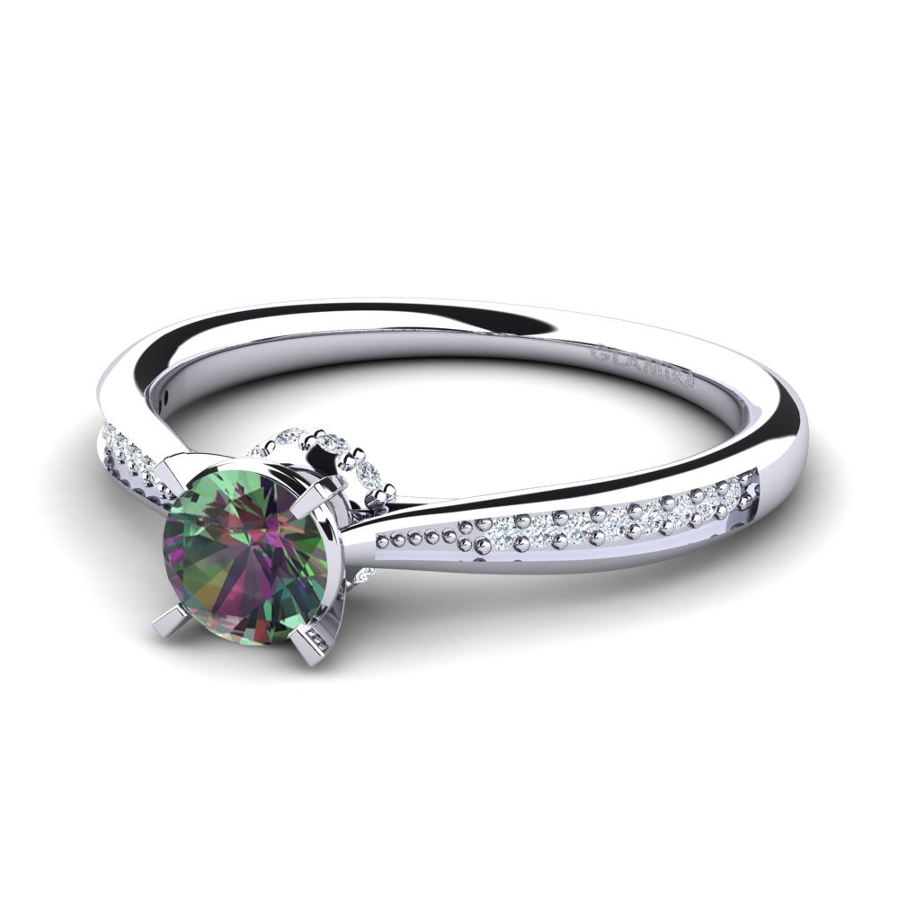 Mystic Topaz Engagement Ring Artrina