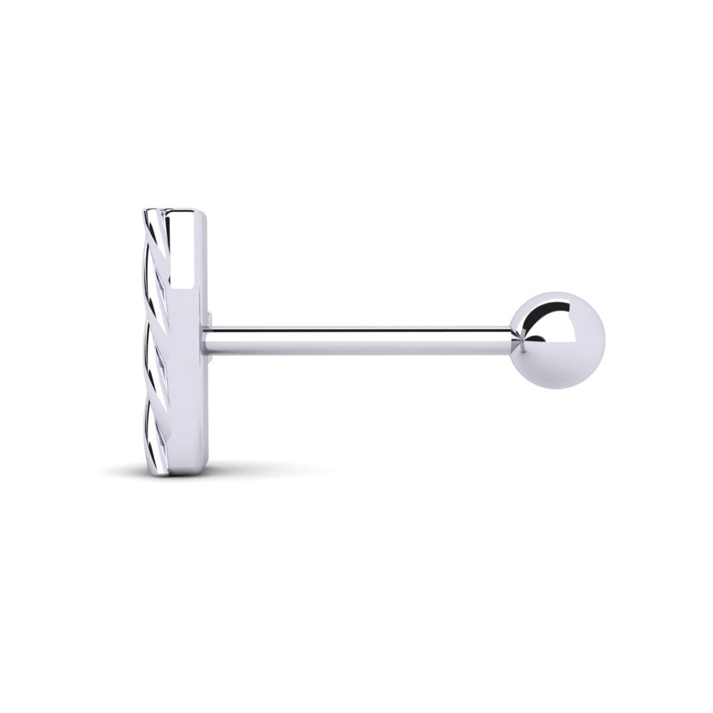 18k Oro Blanco Diamante Verde Piercing oreja hombre Artuby