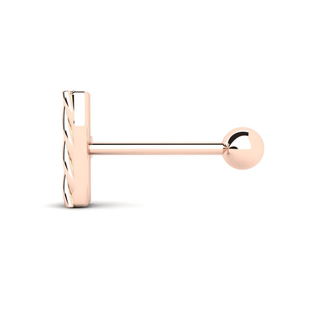 9k Oro Rosa Diamante cultivado en laboratorio Piercing oreja hombre Artuby