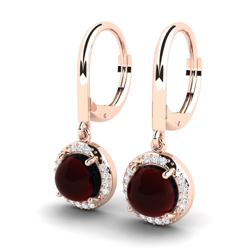 red-375 Cabochon Granada Brincos Feminino Arunika