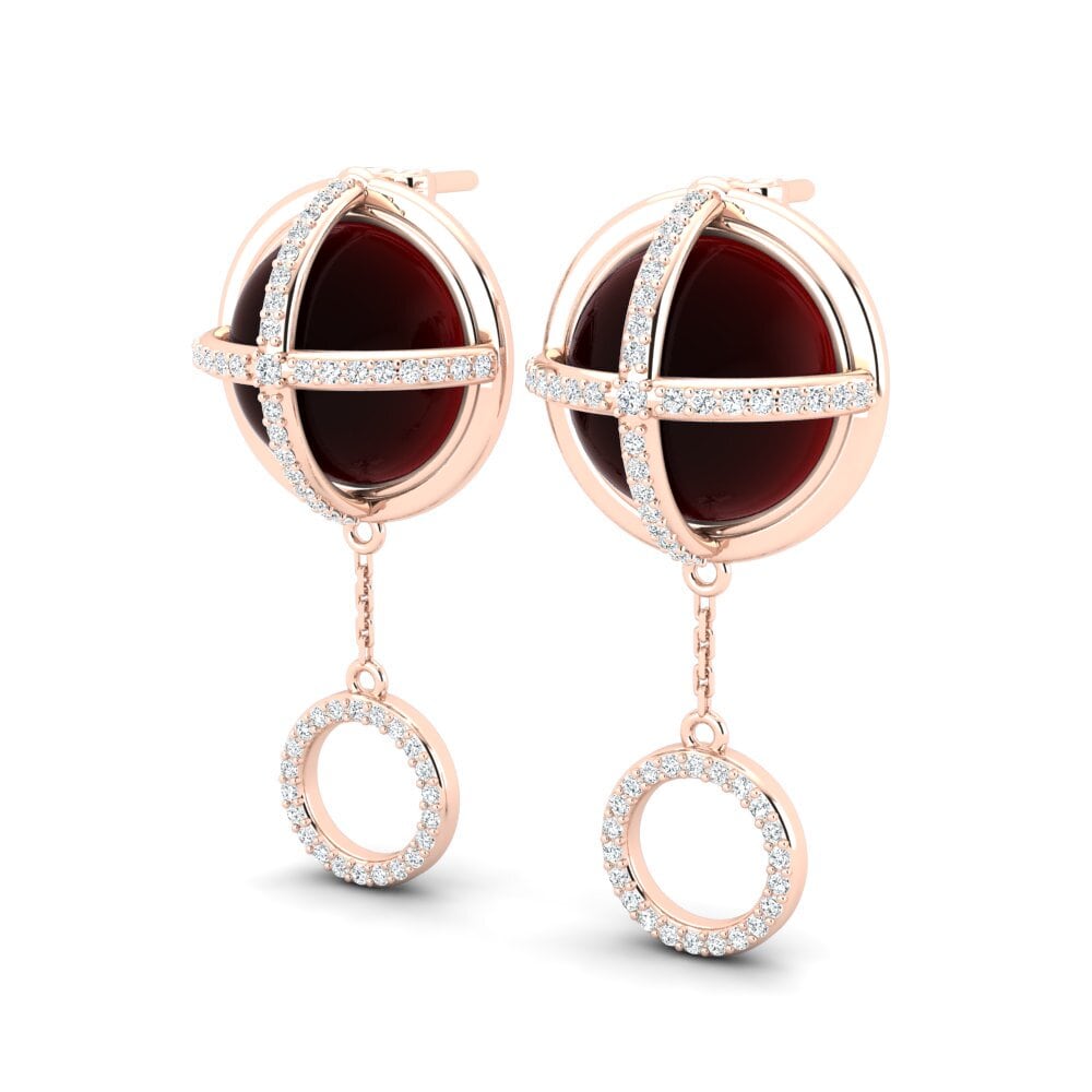 red-375 Cabochon Granada Brincos Feminino Arvinda