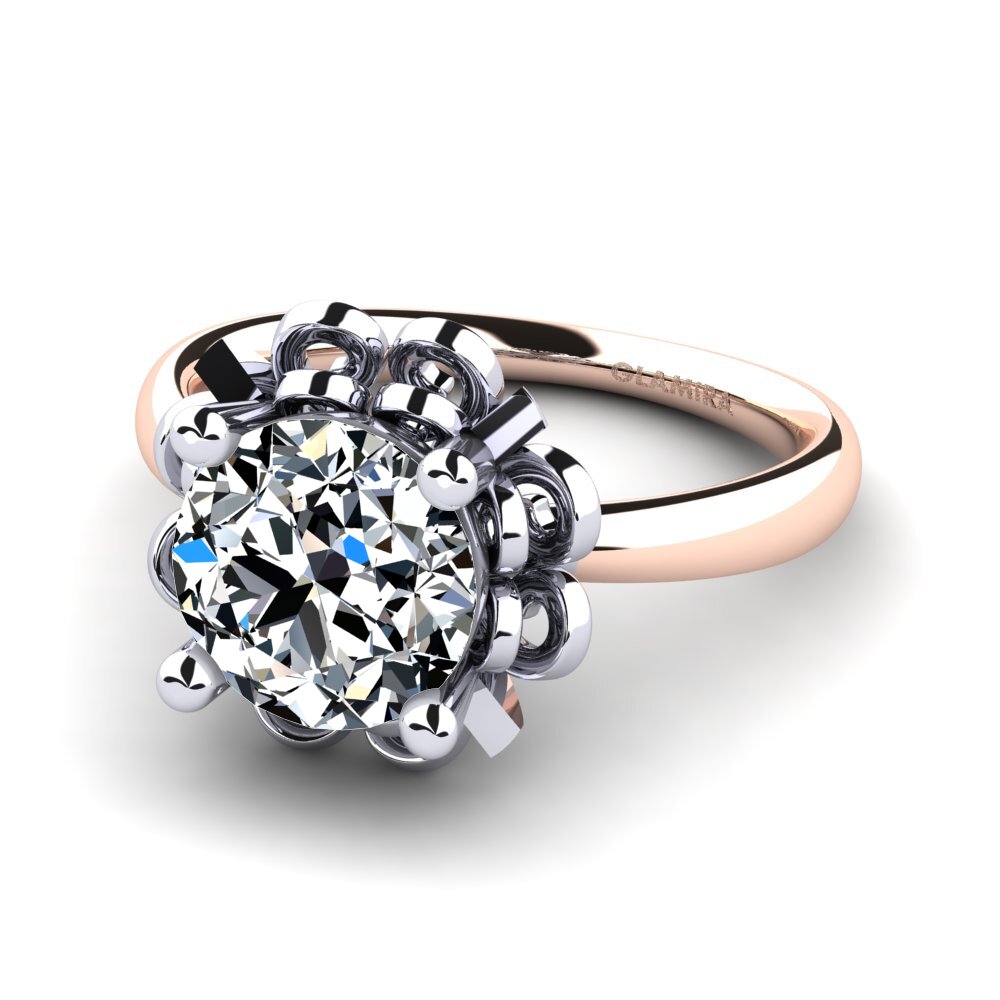 14ct White / Rose Gold Engagement Ring Aryana