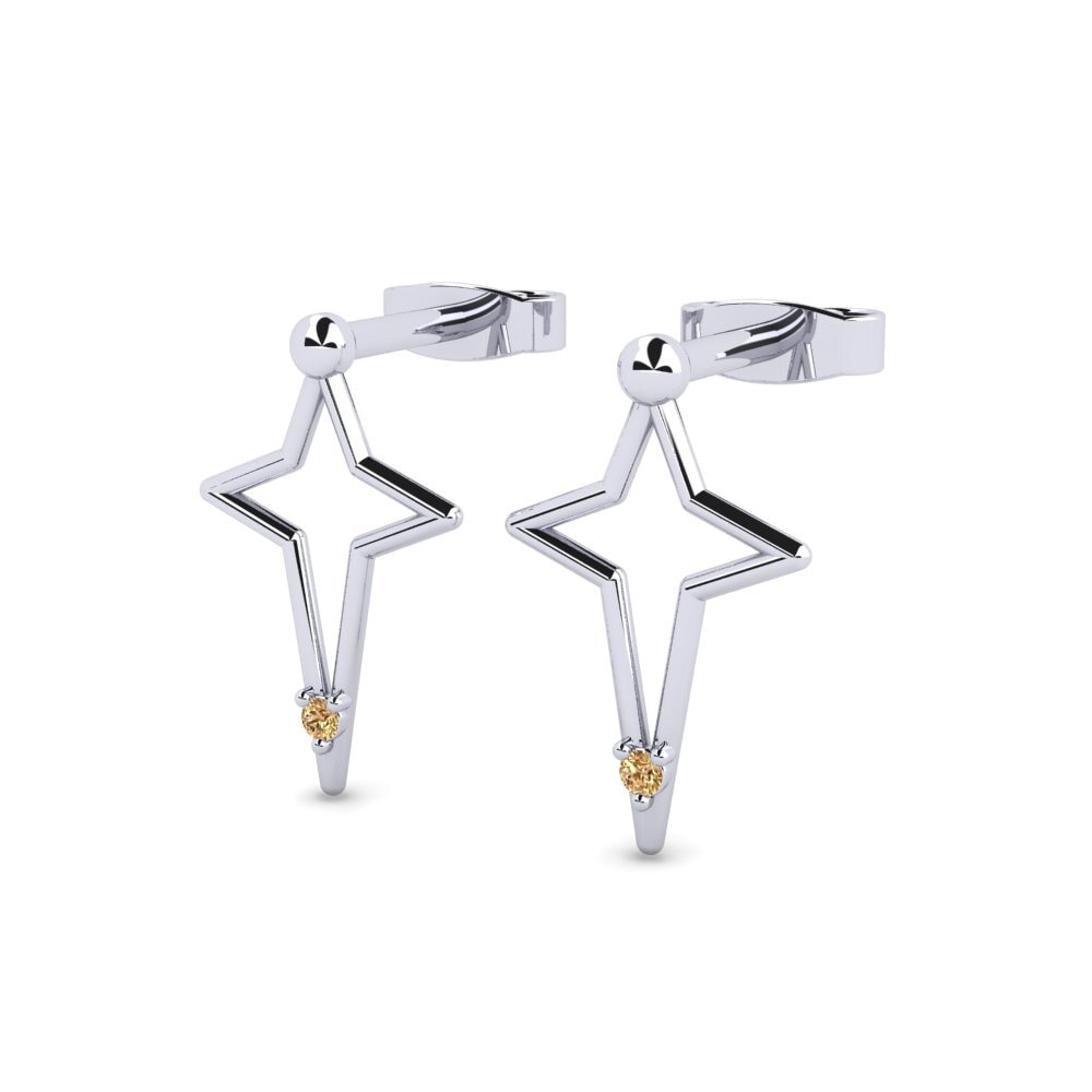 Diamant Brun Boucle d'oreille femme Asbition