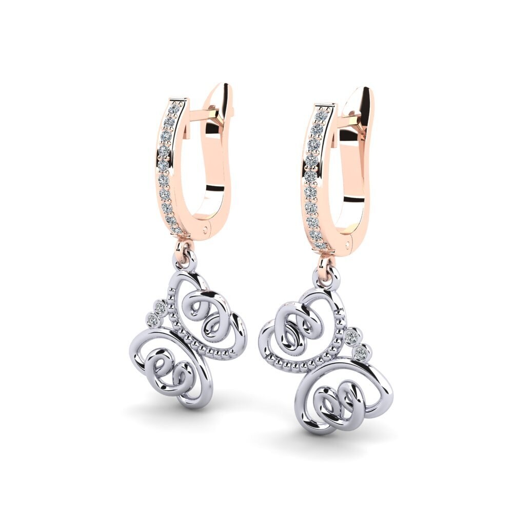 14ct Rose / White Gold Women's Earring Ascon