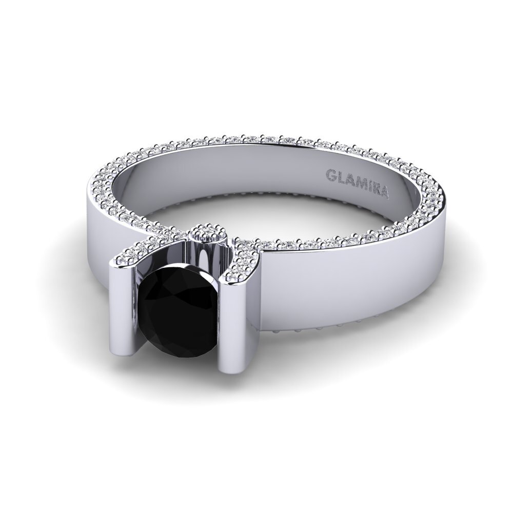 Black Diamond Engagement Ring Asherah