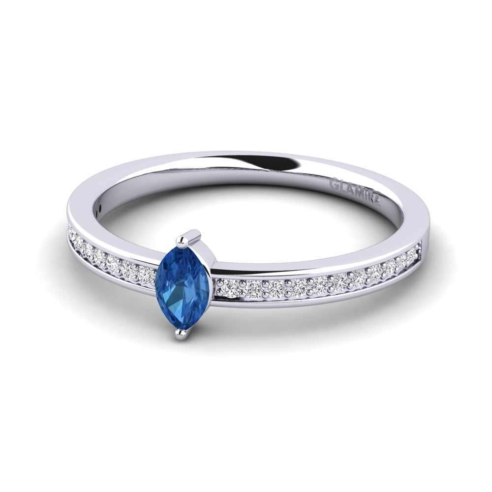 Zircone Blu Scuro Anello da donna Ashwin