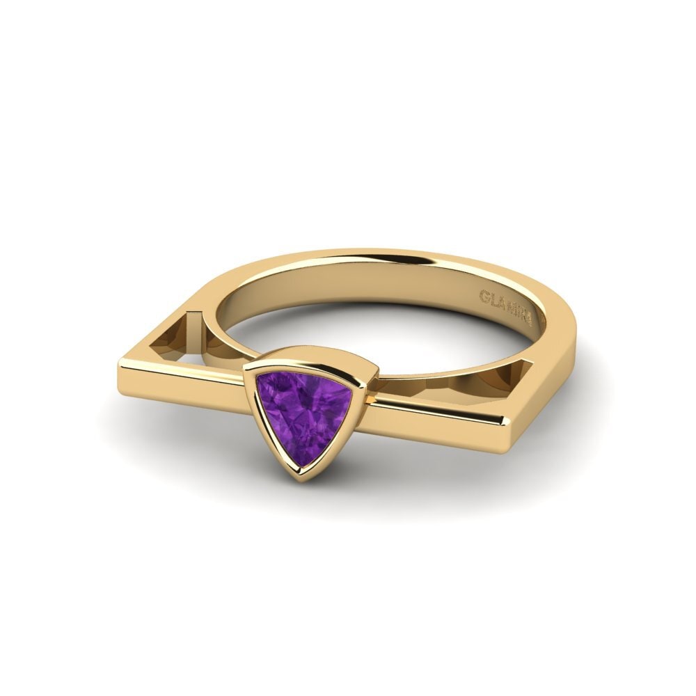 Trillion Amethyst Engagement Ring Askel