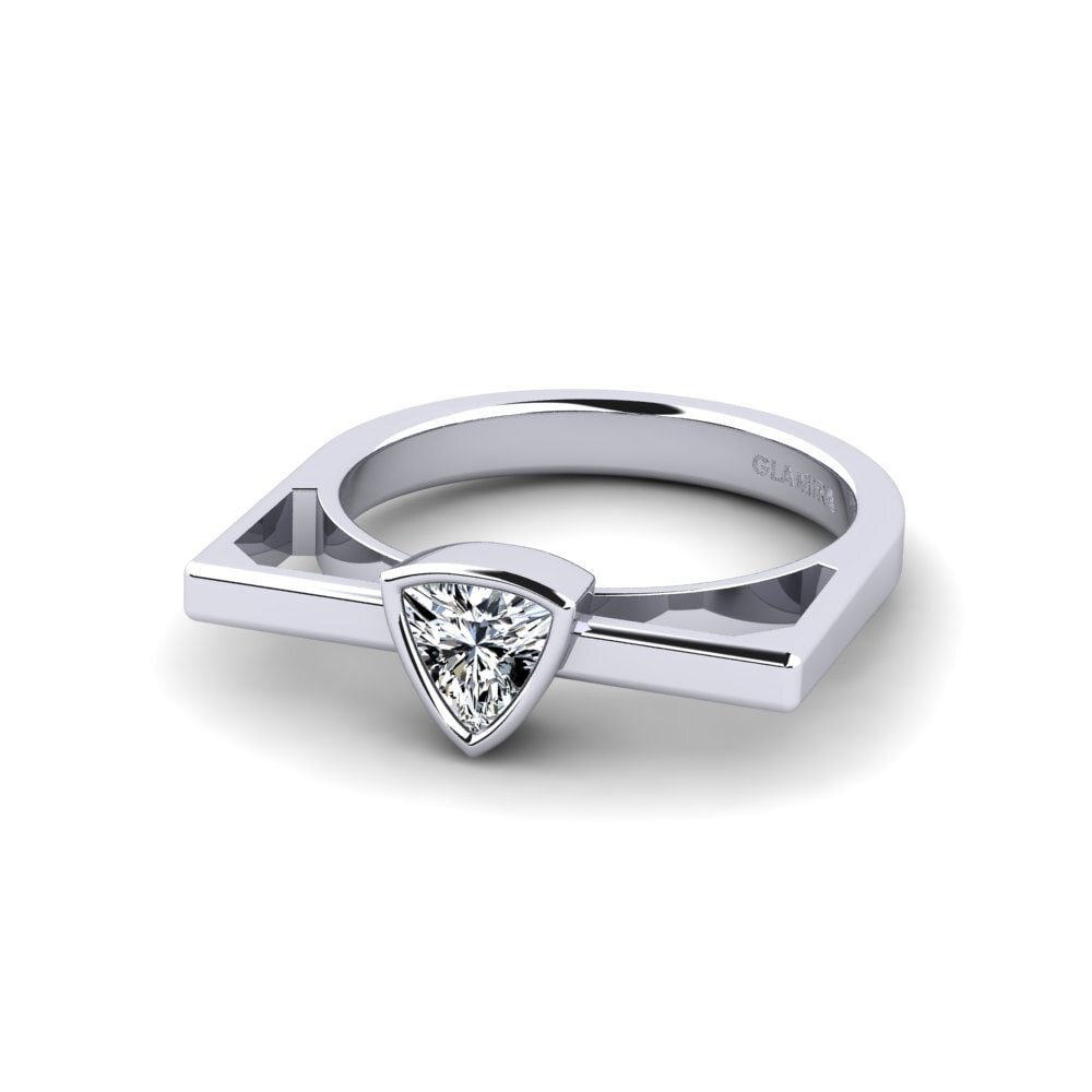 9ct White Gold Trillion Engagement Ring Askel