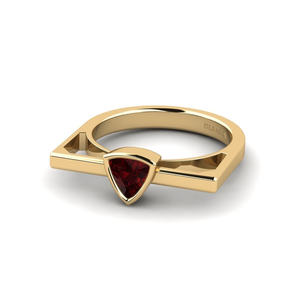 Trillion Garnet Engagement Ring Askel