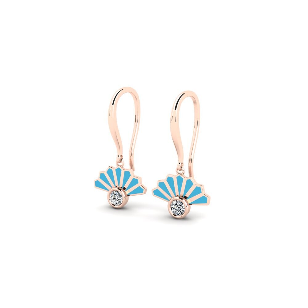 14k Oro Rosa Pendiente de mujer Askip