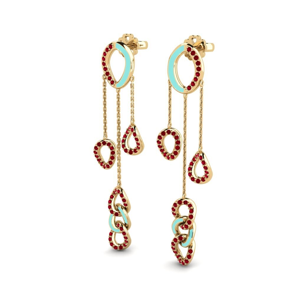 Zircone Rosso Orecchino da donna Asmoa