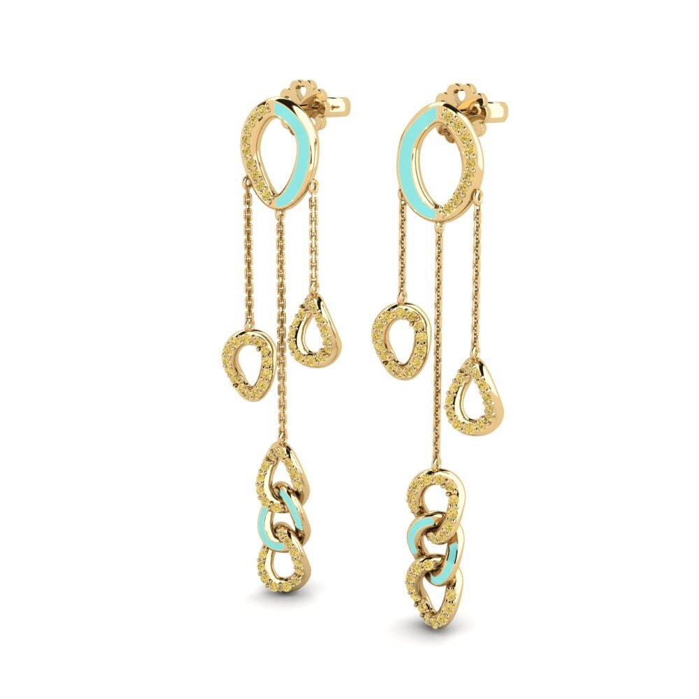 Diamante Amarillo Pendiente de mujer Asmoa