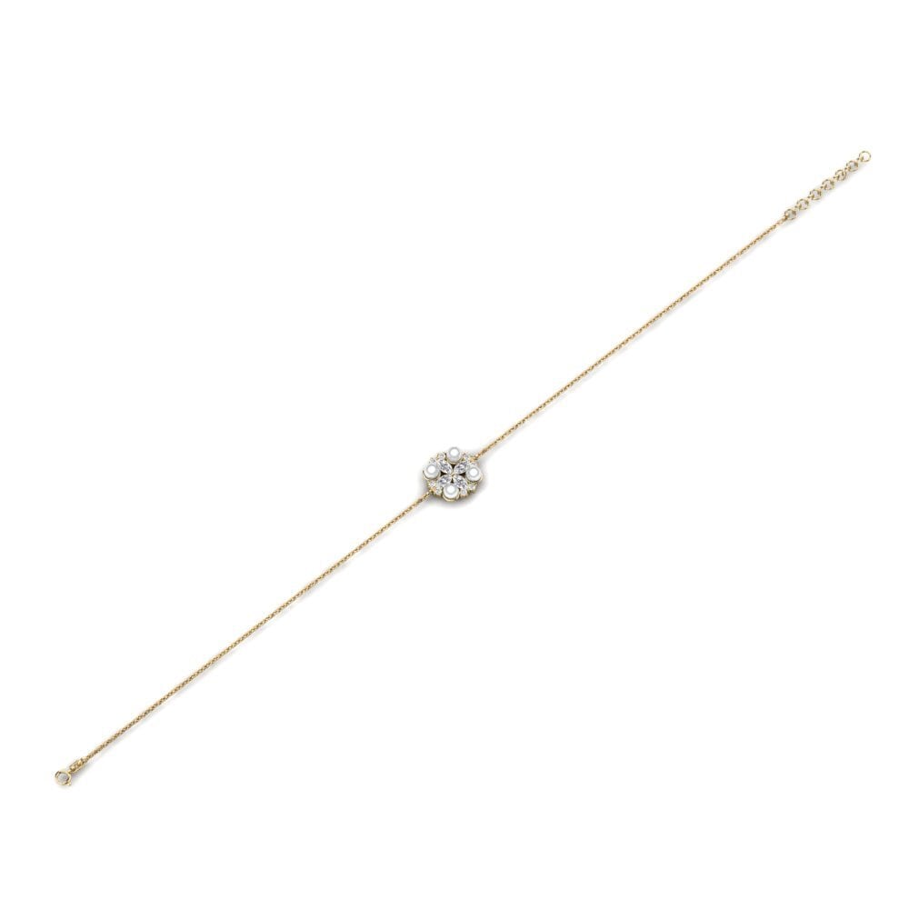 18k Oro Amarillo Diamante cultivado en laboratorio Pulsera de Mujer Aspronisi